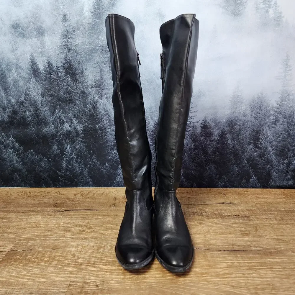 Calvin Klein Priya Over-the-Knee Black Dress Boots | Women's 6.5